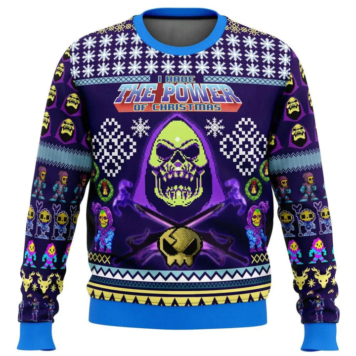 Langarm Weihnachtpullover Herren | Schädel Drucken