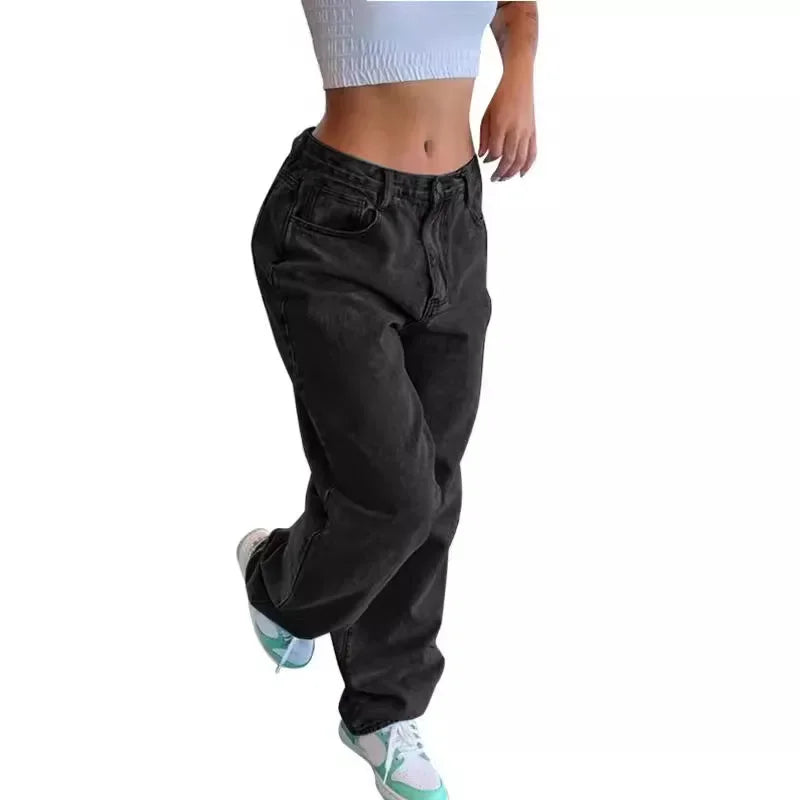 Damen Mittelhoch Baggy Jeans | Klassisch