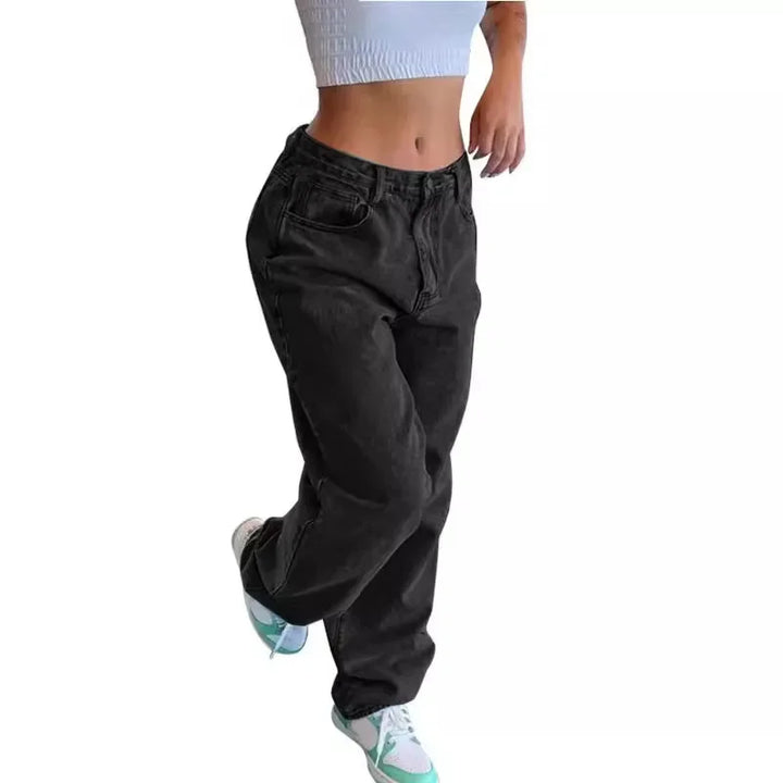 Damen Mittelhoch Baggy Jeans | Klassisch