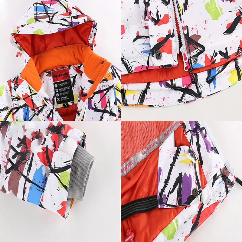 Warme Skijacke Damen | Stilvoller Druck