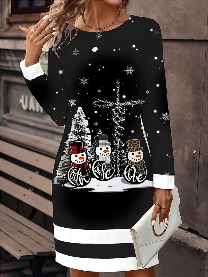 Schwarz Weihnachtskleid für Damen | Mini