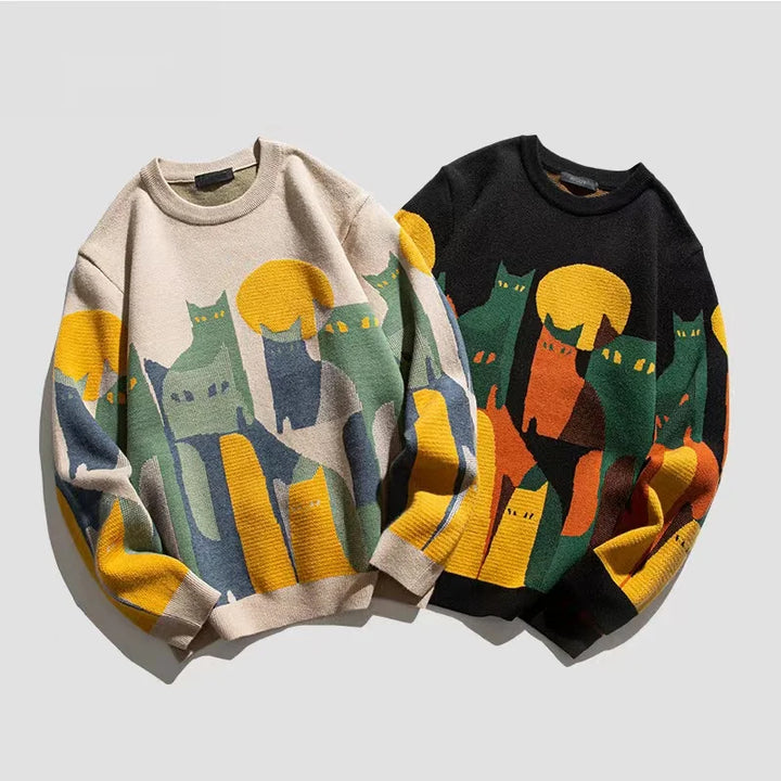 Herren Stilvoll Bedruckt Pullover | Übergröße
