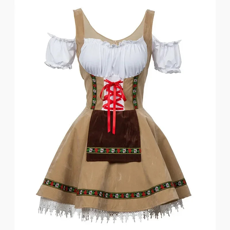 Damen Oktoberfest Dirndl Minikleid