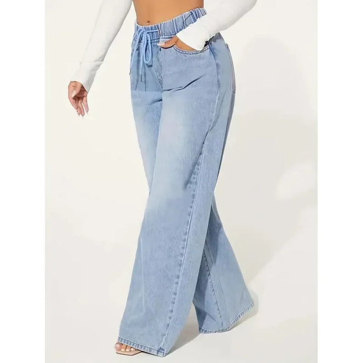 Damen Lässig Baggy Jeans | Hohe Taille