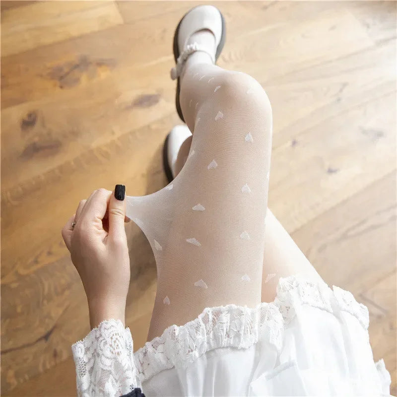 Transparente Strumpfhose für Damen | Herzen