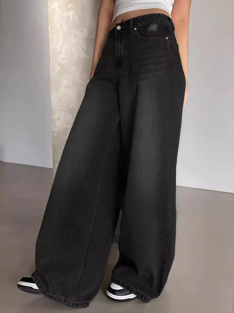Damen Lässig Baggy Jeans | Stiefelschnitt