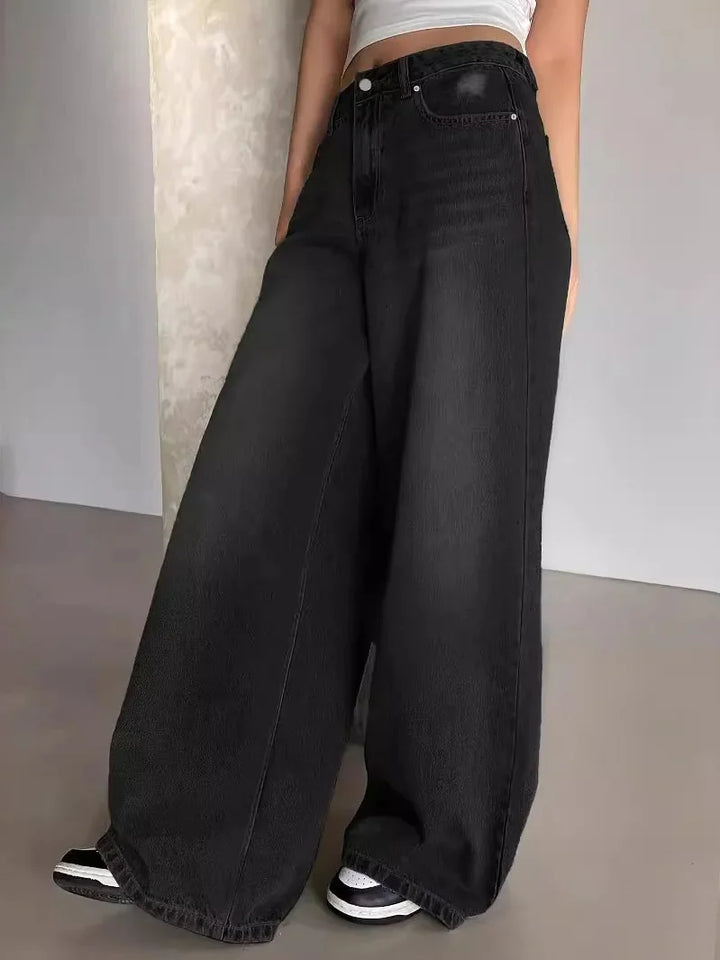 Damen Lässig Baggy Jeans | Stiefelschnitt