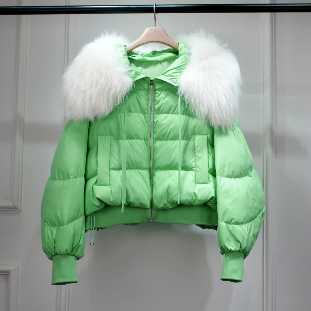 Kurz Daunenjacke Damen | Stilvoller Kragen