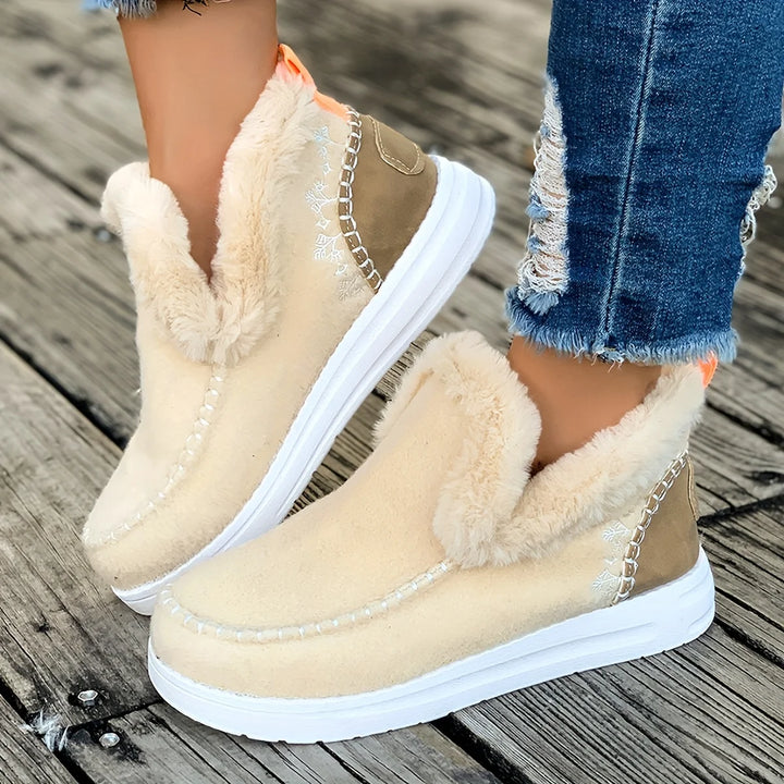 Zum Hineinschlüpfen Winterstiefel Damen | Niedriger Absatz