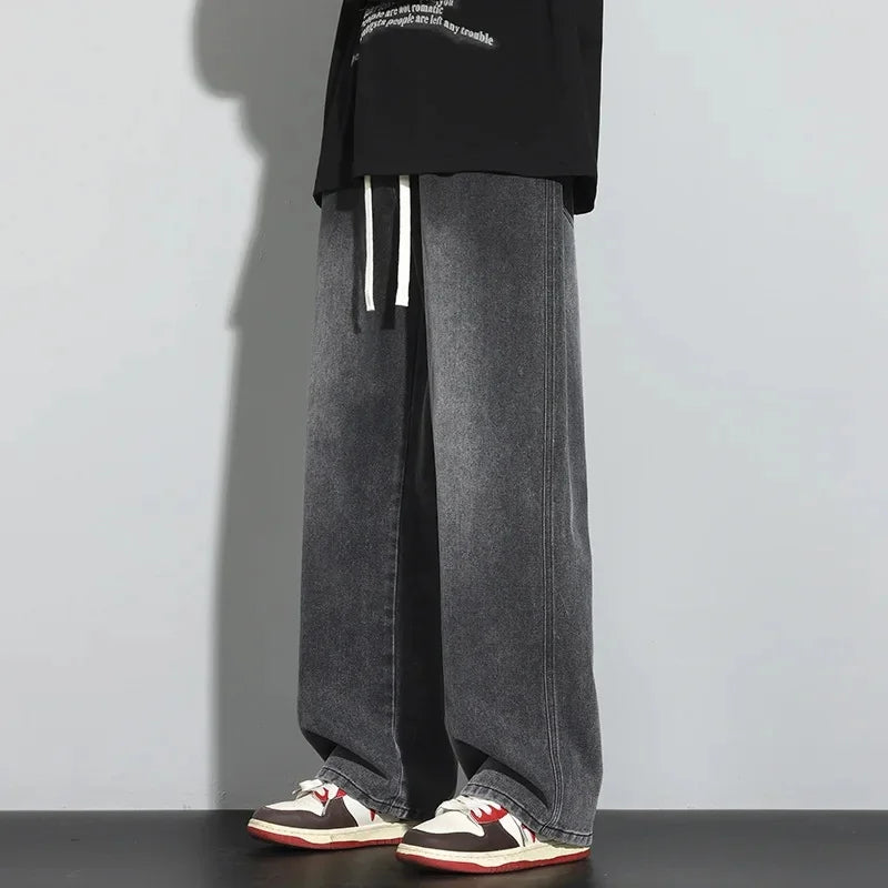 Herren Straßenstil Baggy Jeans | Hohe Taille