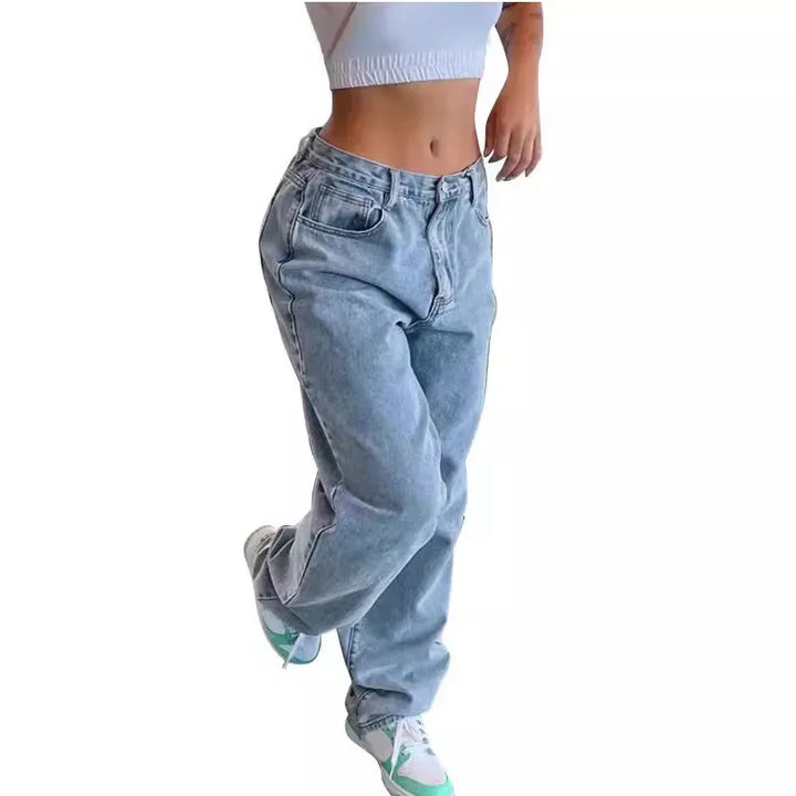 Damen Mittelhoch Baggy Jeans | Klassisch