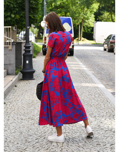 Kurzärmeliges Sommerkleid für Damen | Maxi