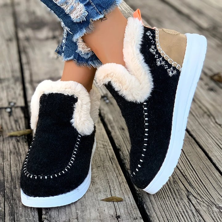 Zum Hineinschlüpfen Winterstiefel Damen | Niedriger Absatz