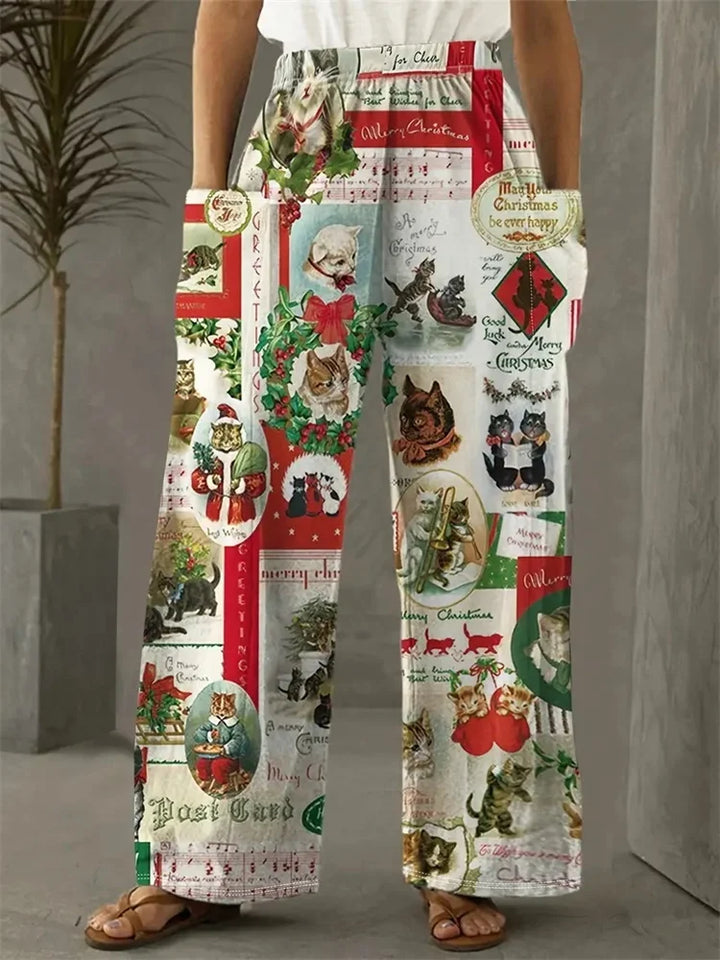 Übergroß Weihnachtshose Damen | Lässig