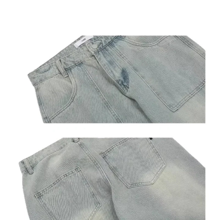 Herren Hellblau Baggy Jeans | Seitentaschen