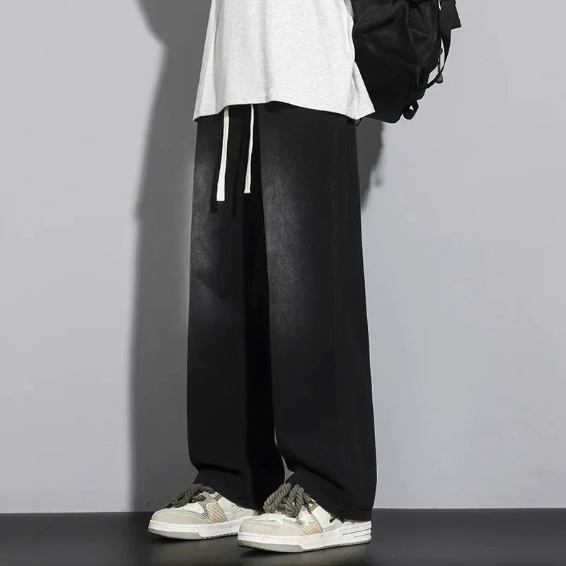 Herren Straßenstil Baggy Jeans | Hohe Taille