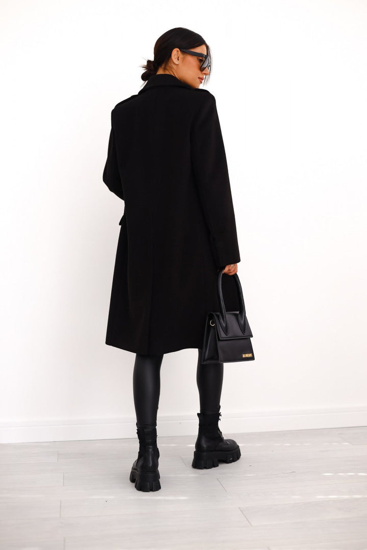 Damen Langer Doppelreihiger Mantel | Elegante