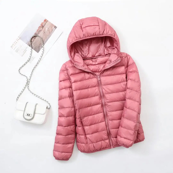 Umkehrbar Daunenjacke Damen | Mit Kapuze