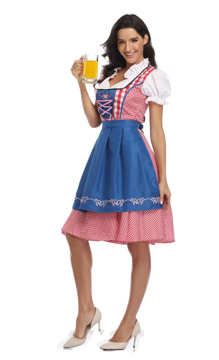Damen Oktoberfest Dirndl mit Schürze