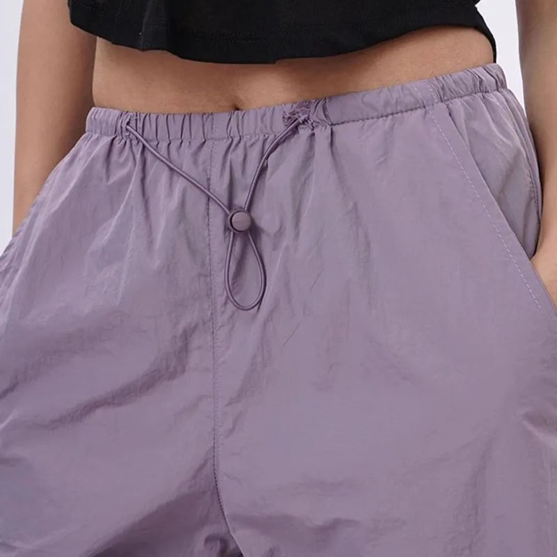 Stylische Cargohose für Damen | Schwarz und Lila