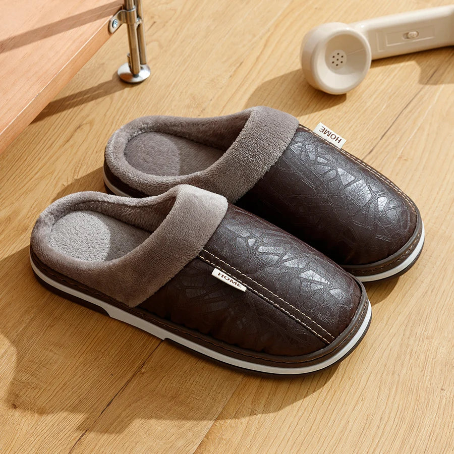 Unisex Warm gefütterte Anti-Rutsch Hausschuhe | Schlupf