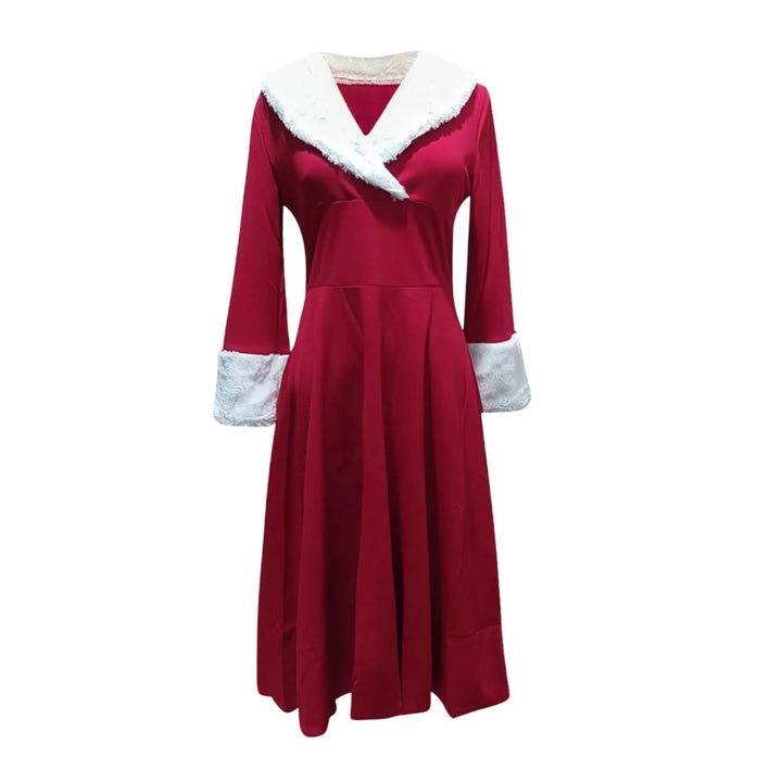 Plissiert Weihnachtskleid für Damen | Midi