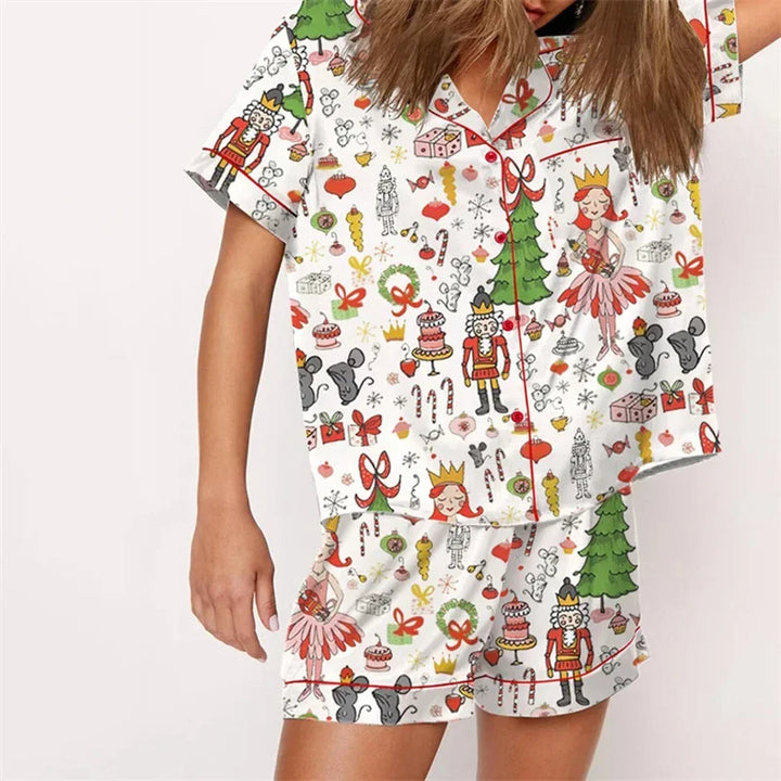 Weihnachtspyjama Damen | Elastischer Bund