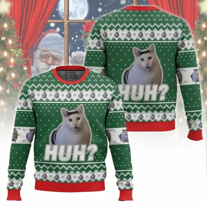 Ugly Xmas Pullover für Herren | Katzen Meme