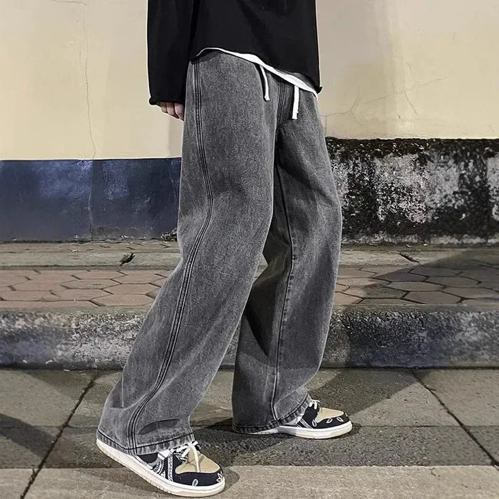 Herren Lässig Baggy Jeans | Hohe Taille