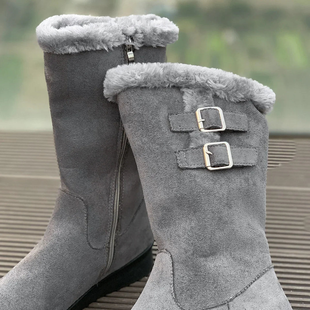 Wadenlang Winterstiefel Damen | Klobiger Absatz