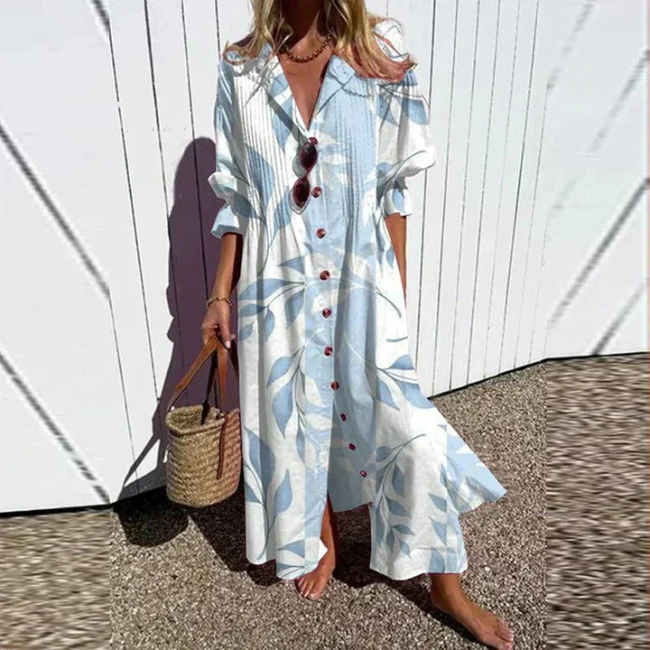 Damen 3/4 Ärmel Boho Sommerkleid | Maxi