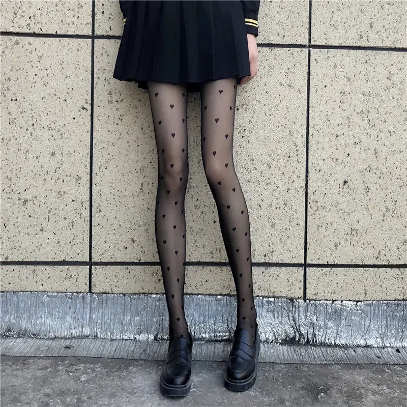 Transparente Strumpfhose für Damen | Herzen