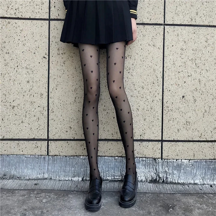 Transparente Strumpfhose für Damen | Herzen