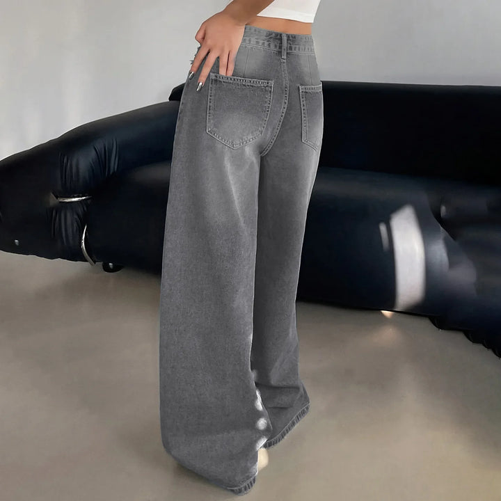 Damen Lässig Baggy Jeans | Stiefelschnitt