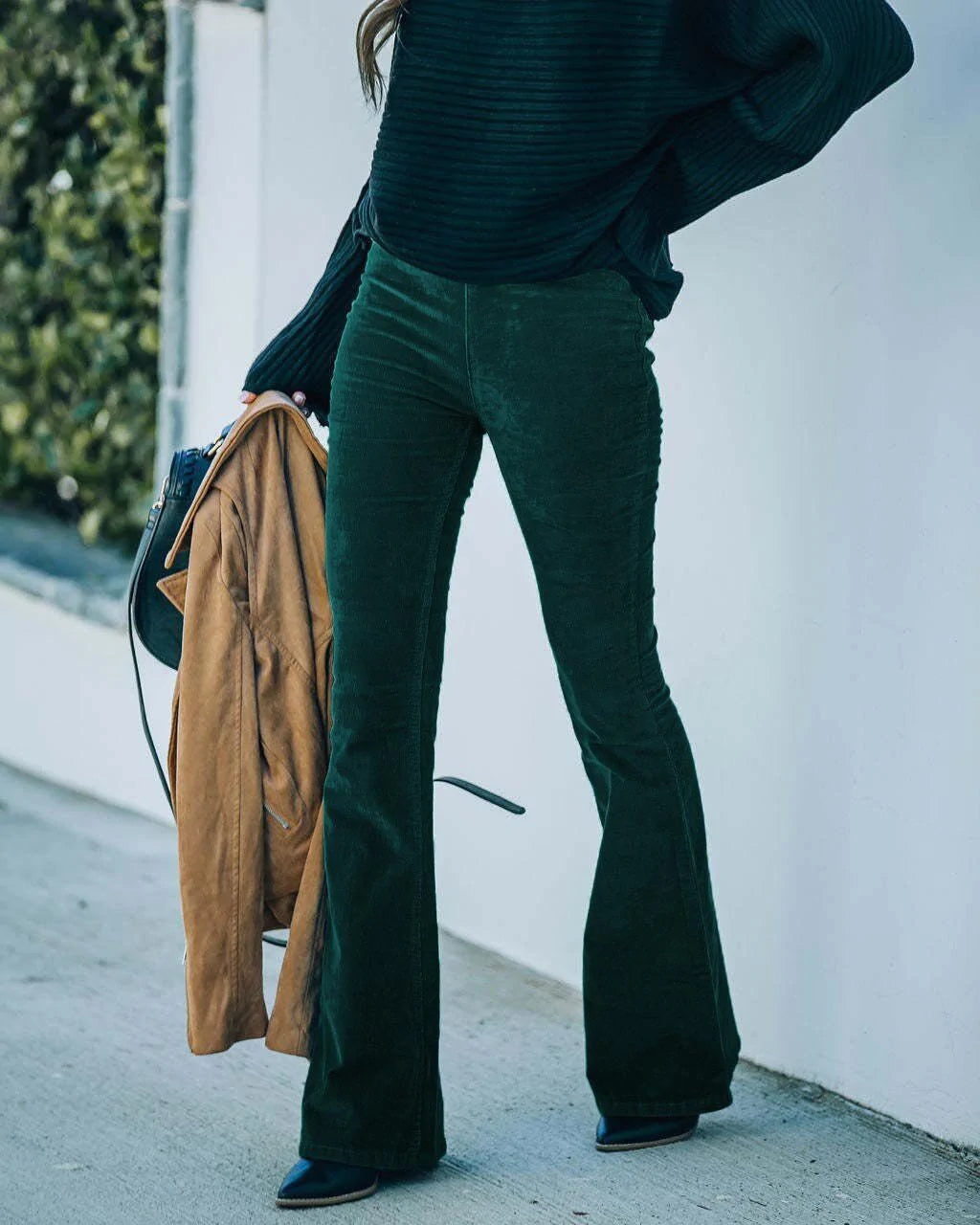 Damenhose Mit Hohem Bund und Schlag | Lang