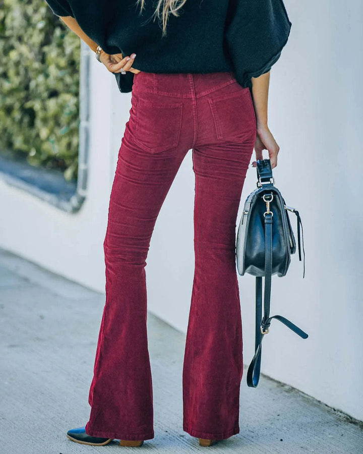 Damenhose Mit Hohem Bund und Schlag | Lang