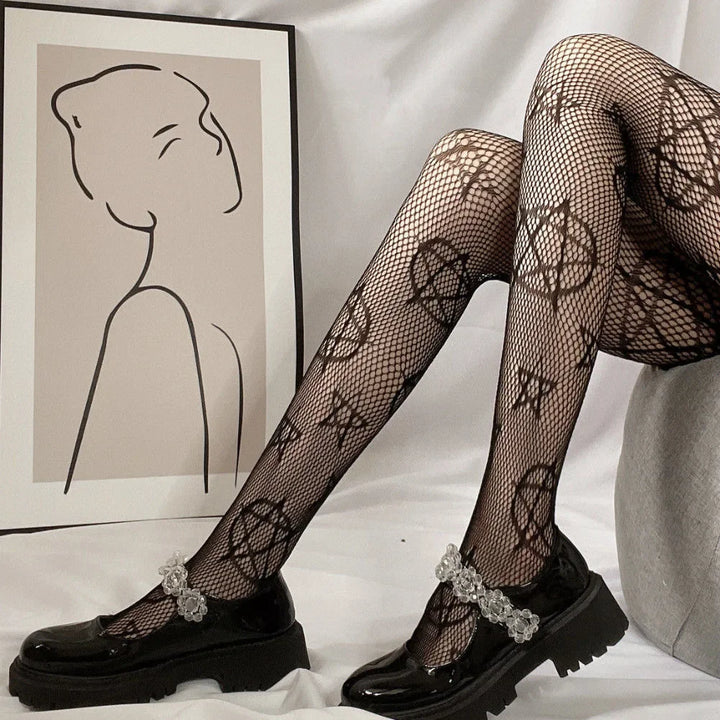 Gotik Strumpfhose für Damen | Retro