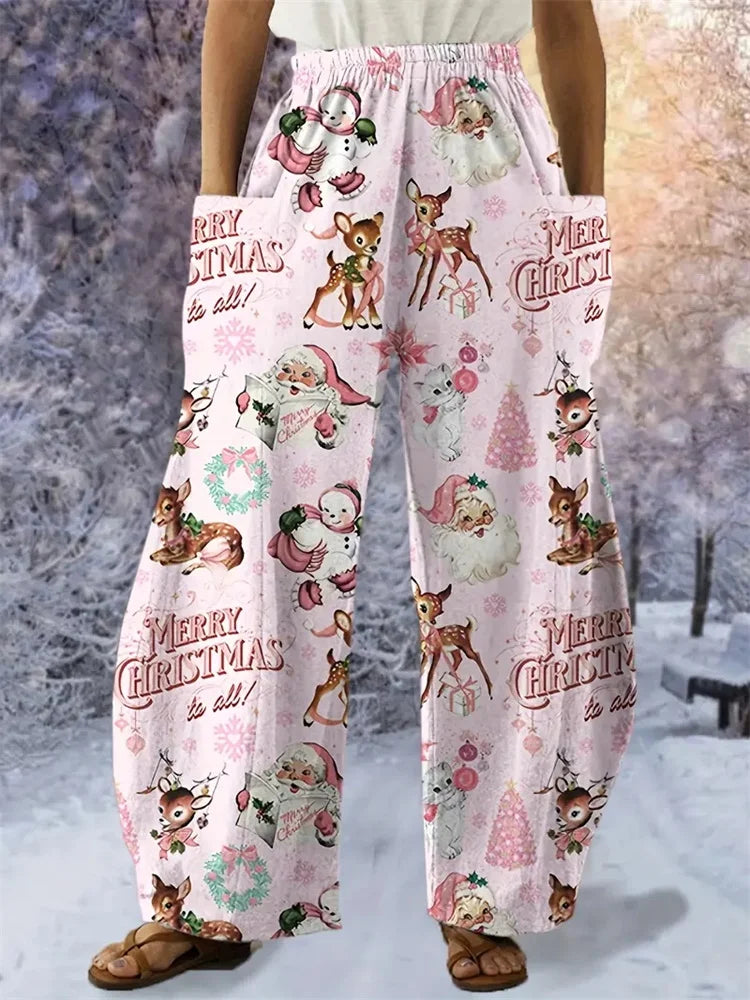 Übergroß Weihnachtshose Damen | Lässig