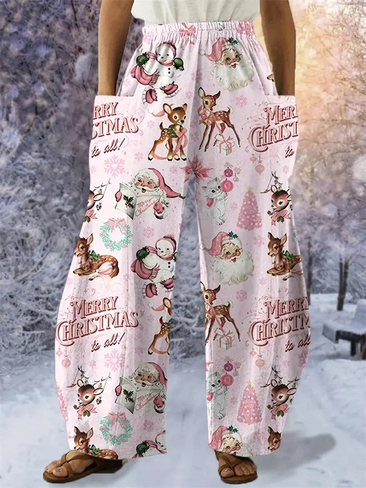 Übergroß Weihnachtshose Damen | Lässig