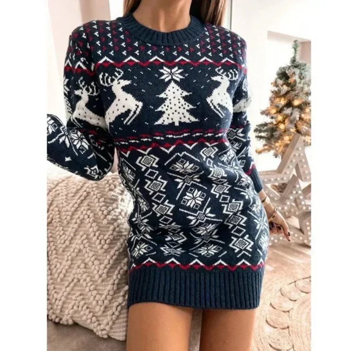 Winter Weihnachtskleid damen | Langarm