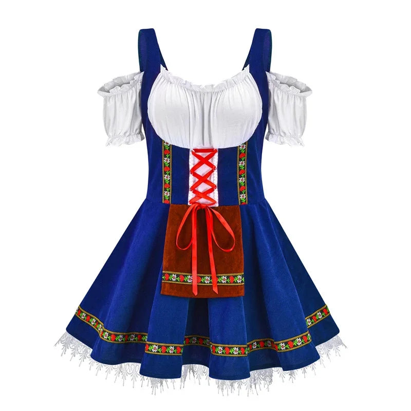Damen Oktoberfest Dirndl Minikleid