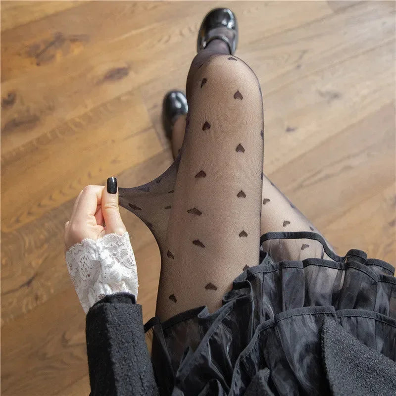 Transparente Strumpfhose für Damen | Herzen