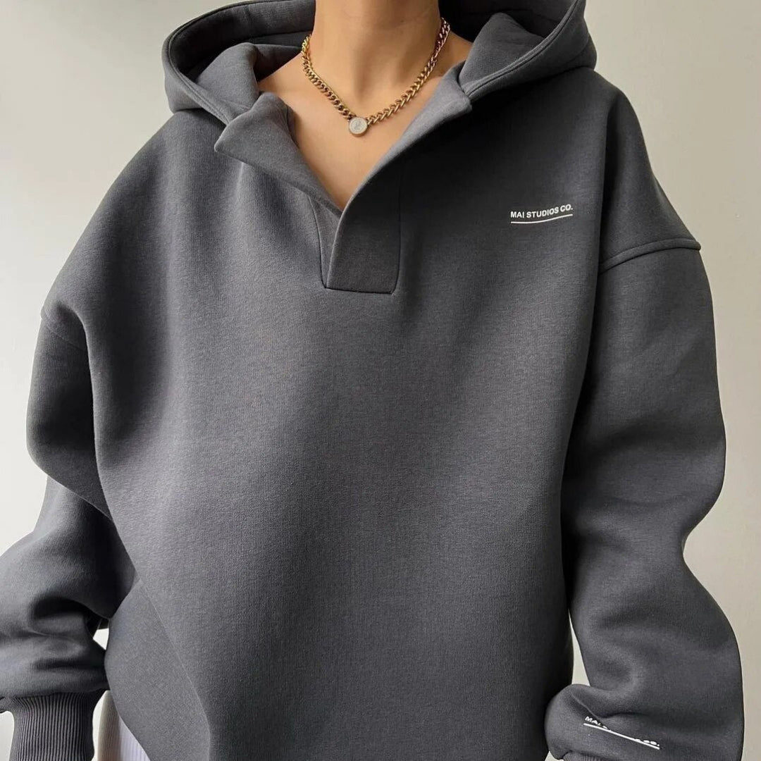 Damen Übergroßer Pullover Kapuzenpulli | Hängeschulter