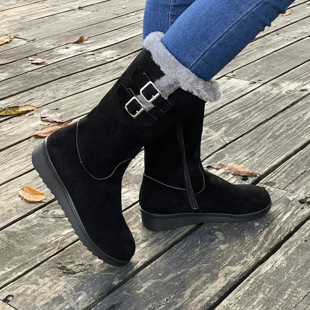 Wadenlang Winterstiefel Damen | Klobiger Absatz