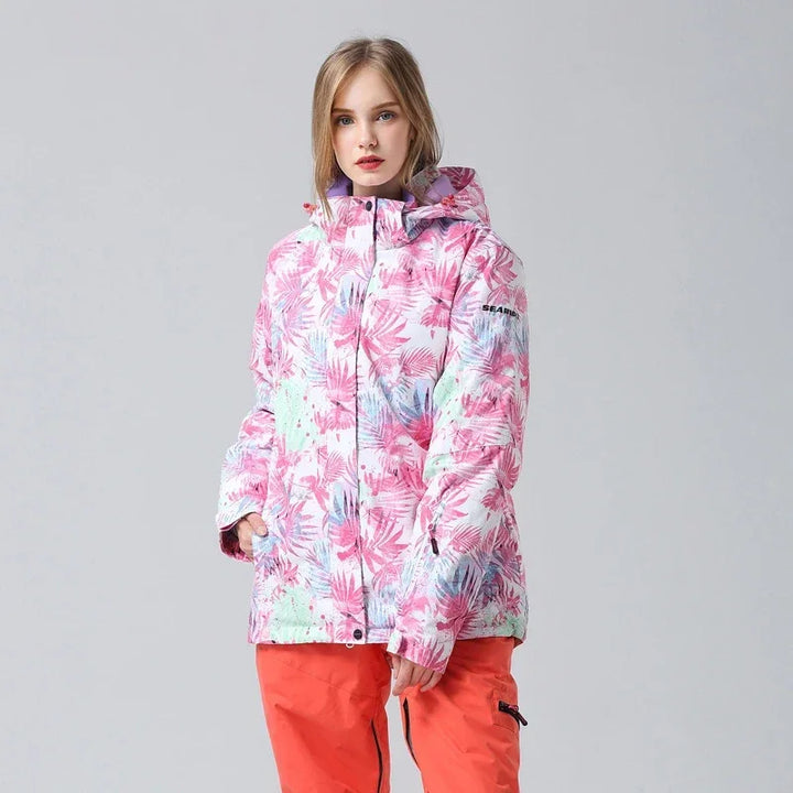 Warme Skijacke Damen | Stilvoller Druck