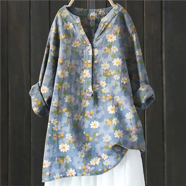 Damen Sommer Blumenhemd | Langarm