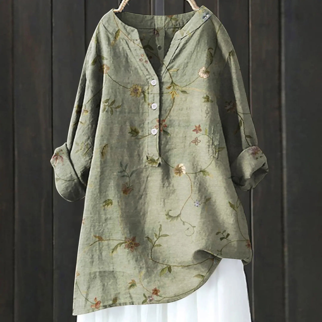 Damen Sommer Blumenhemd | Langarm