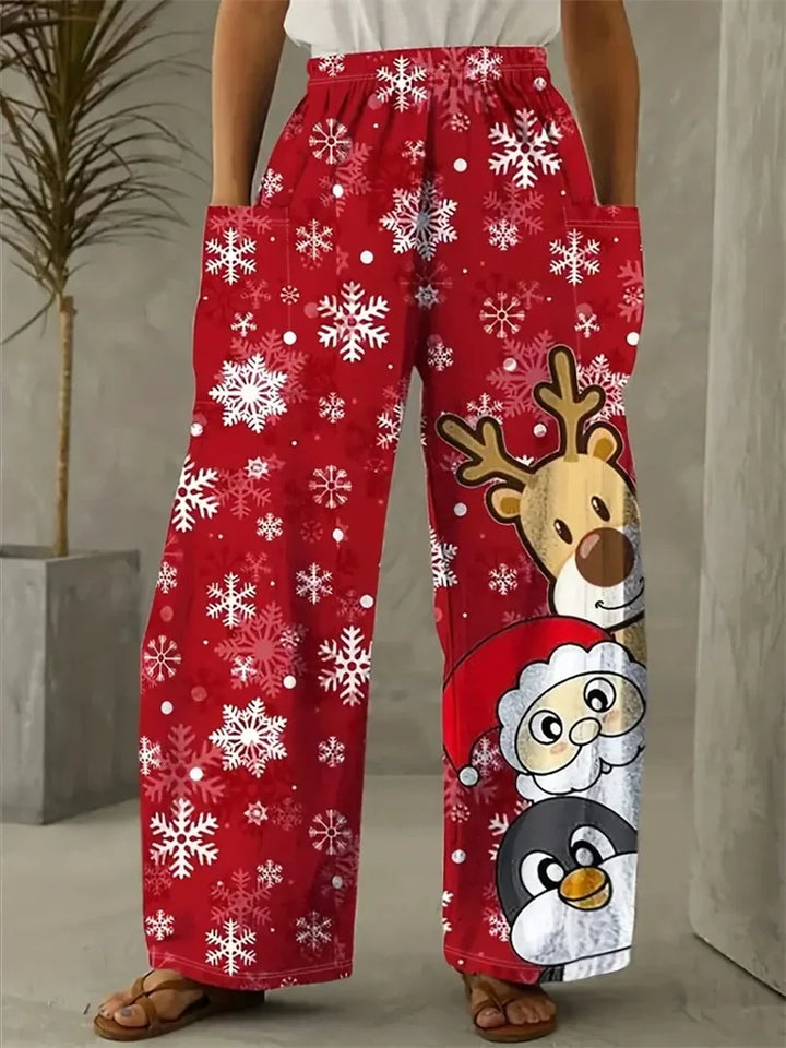 Übergroß Weihnachtshose Damen | Lässig