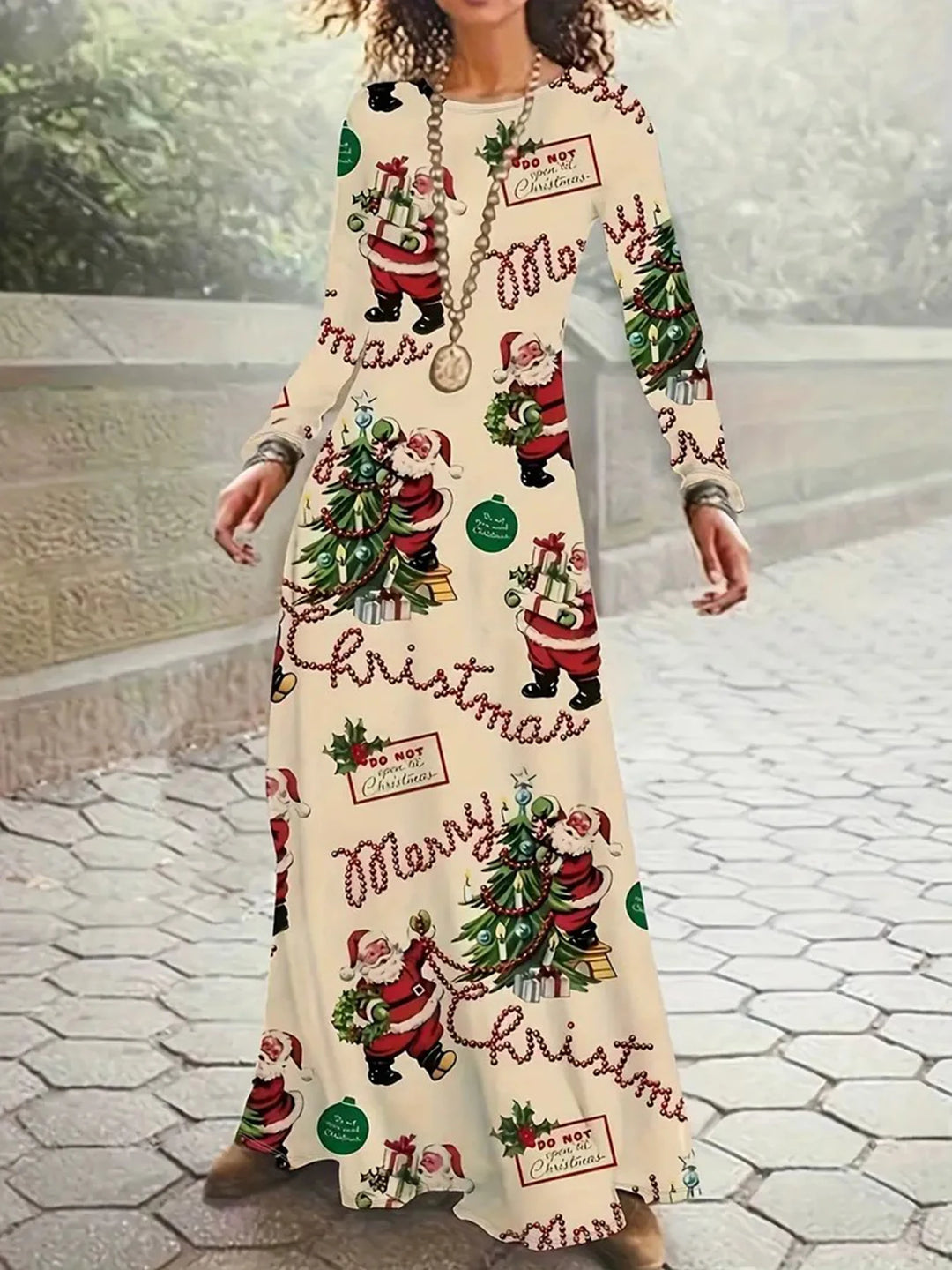 Lang Weihnachtskleid Damen | Pullover Stil