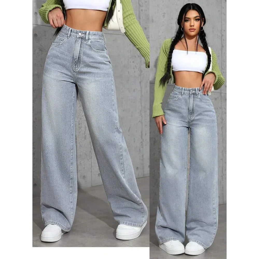Damen Hohe Taille Baggy Jeans | Lässig